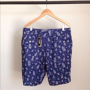 GITMAN BROS VINTAGE HAWAIIAN SHORTS BLUE HULA